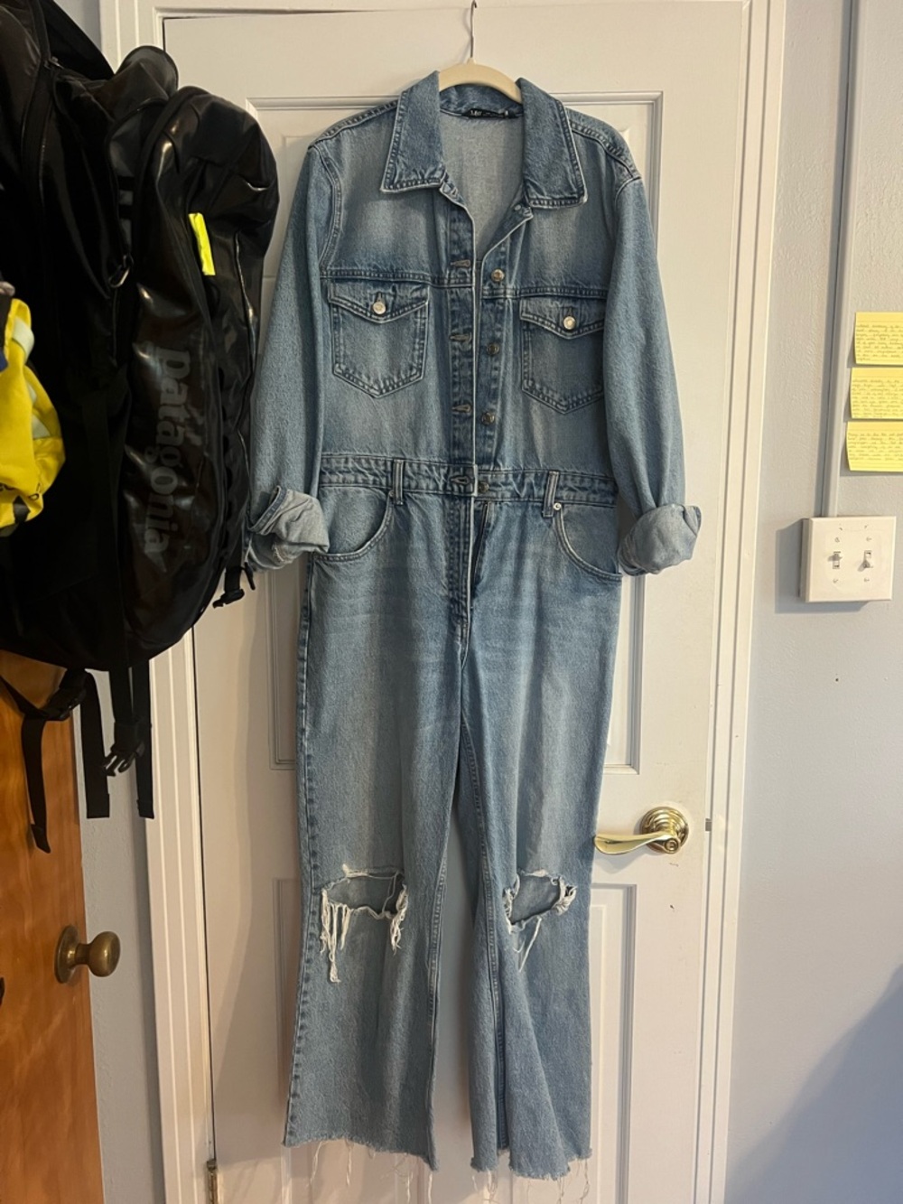 Zara Light Blue Denim Jumpsuit